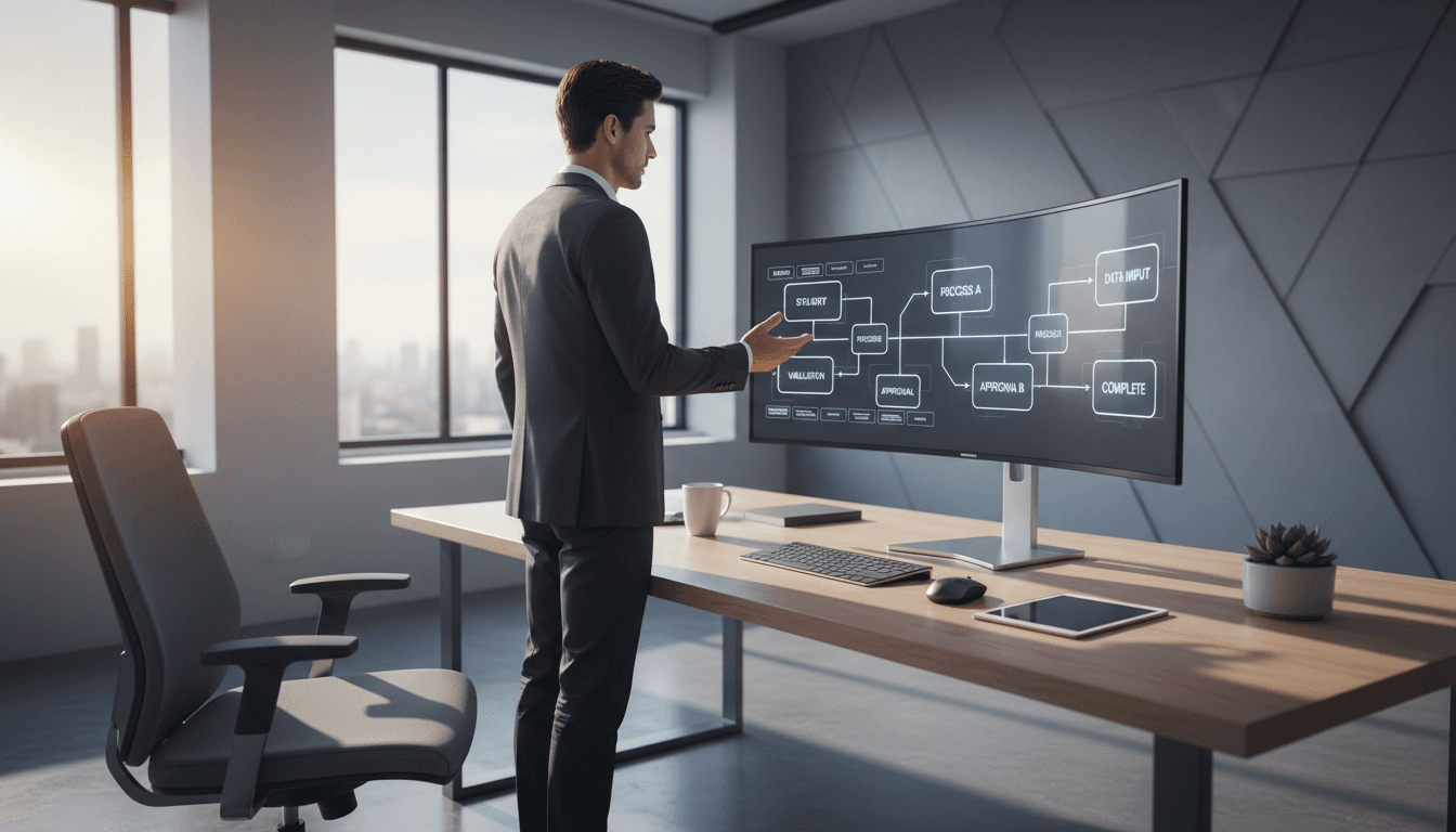 Professional reviewing workflow automation system on large display